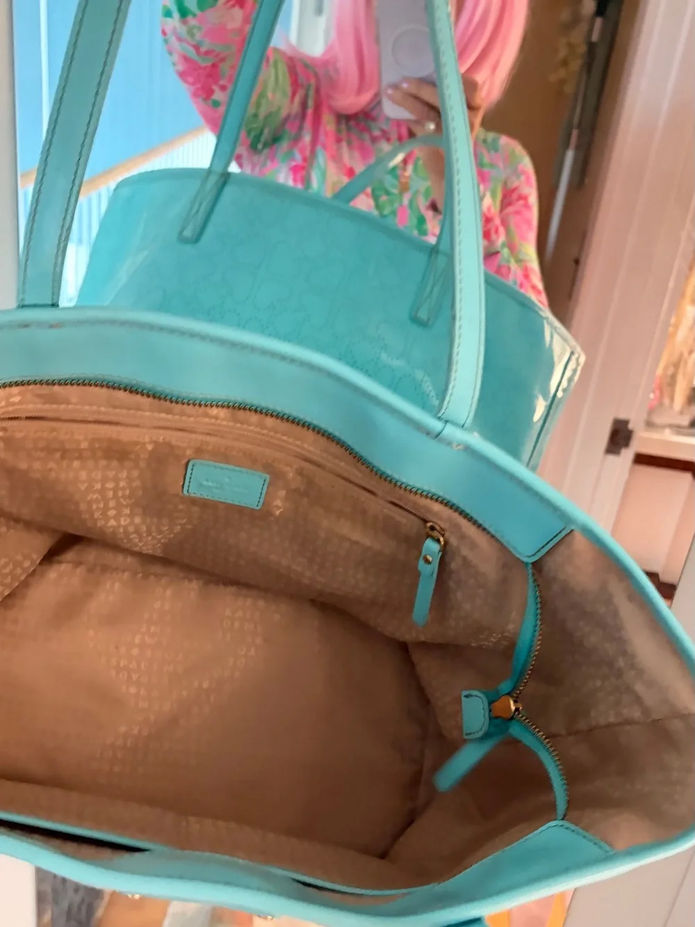 kate spade Aqua Perforated Leather Tote